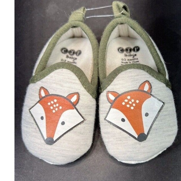 BabyGo Fox‎ Slippers Booties Soft Cozy Infant Shoes 0-3 Months - Picture 1 of 4